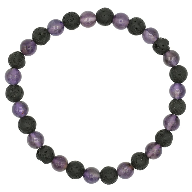 Armband lavasten/amethyst