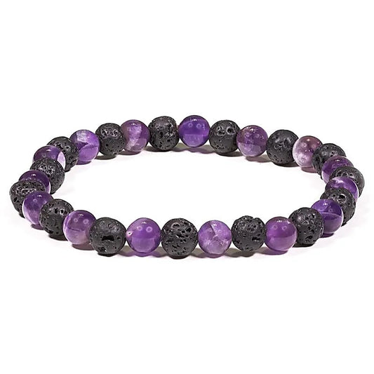 Armband lavasten/amethyst