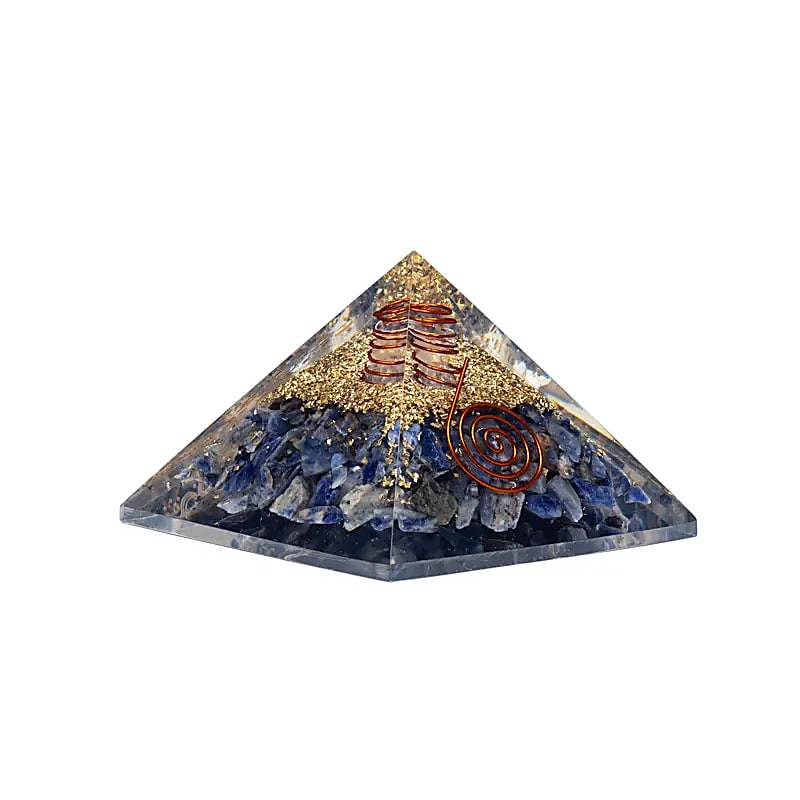 Orgonitpyramid Sodalit med Måne och Stjärnor